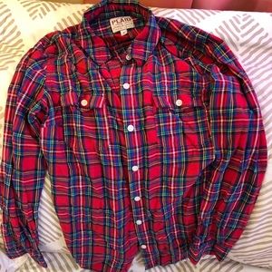 Red plaid Old Navy button up Medium